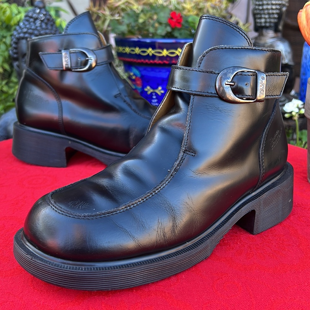 🏴 Dr. Martens MIE Vintage Platform MONO BLACK Side Zip Boots UK 7